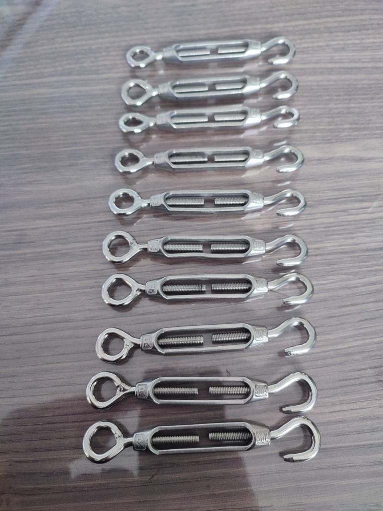 Set van 12 roestvrijstalen 304 M4 spanners, Tuin en Terras, Schaduwdoeken, Nieuw, Ophalen
