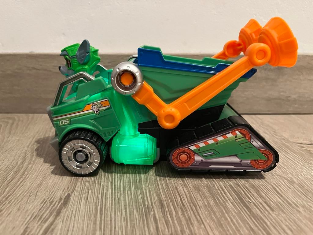 Paw patrol mighty pups Rocky, Kinderen en Baby's, Ophalen, Zo goed als nieuw