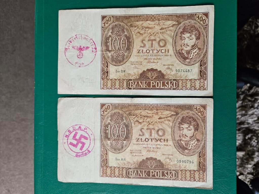 Set de 2 pièces de 100 zlotys polonais, Allemagne occupée, Enlèvement ou Envoi, Allemagne, Série