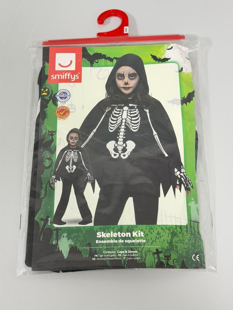 Skelet Pakje Kind Kinderen Halloween Carnaval - One Size, Kinderen en Baby's, Ophalen of Verzenden, Nieuw, Jongen of Meisje