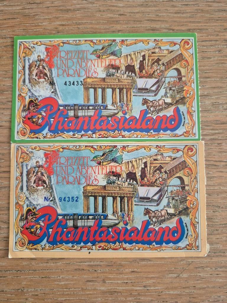 2 OUDE entree kaarten Phantasialand, Verzamelen, Ophalen of Verzenden, Zo goed als nieuw