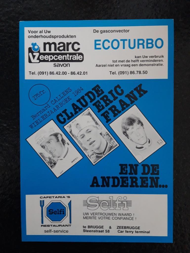 Annuaire cycliste 1984, Neuf, Envoi, Bernard Callens, Course à pied et Cyclisme