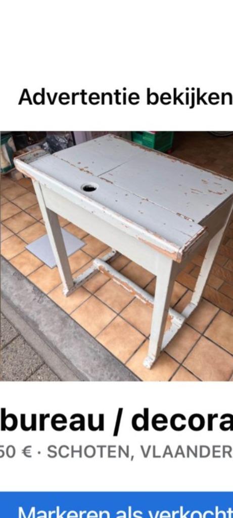 bureau/lessenaar minstens 50 jaar oud, Enfants & Bébés, Jouets | Jouets en bois, Utilisé, Meuble ou Kitchenette, Enlèvement