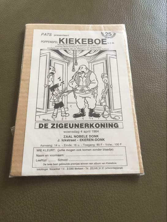 Kiekeboe poppenspel zeer zeldzame flyer, Enlèvement