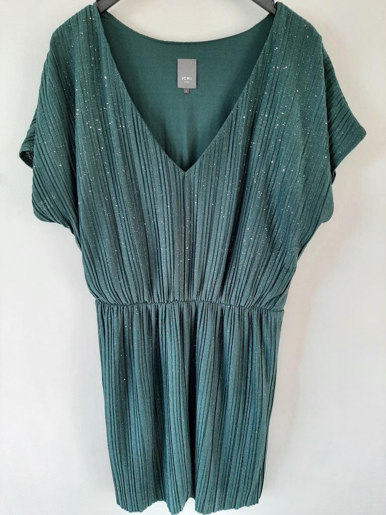 Ichi kleed groen met glittertjes - Large, Ophalen, Maat 42/44 (L), Zo goed als nieuw, Ichi
