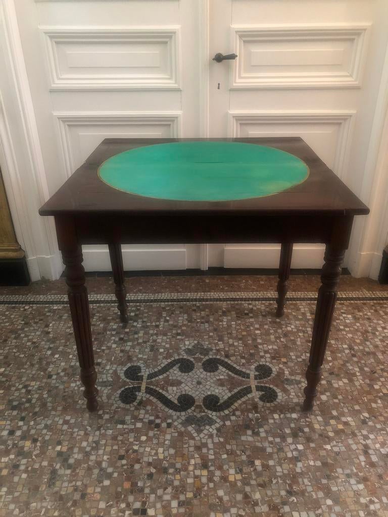 ANTIEKE SIDETABLE BIJZETTAFEL KAART TAFEL MAHONIE FRANS, Antiek en Kunst, Ophalen