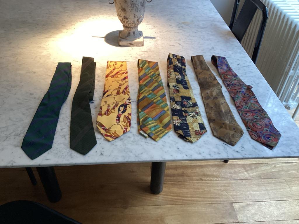 Lot zijden (retro) dassen, Ophalen of Verzenden, Gedragen, Met patroon