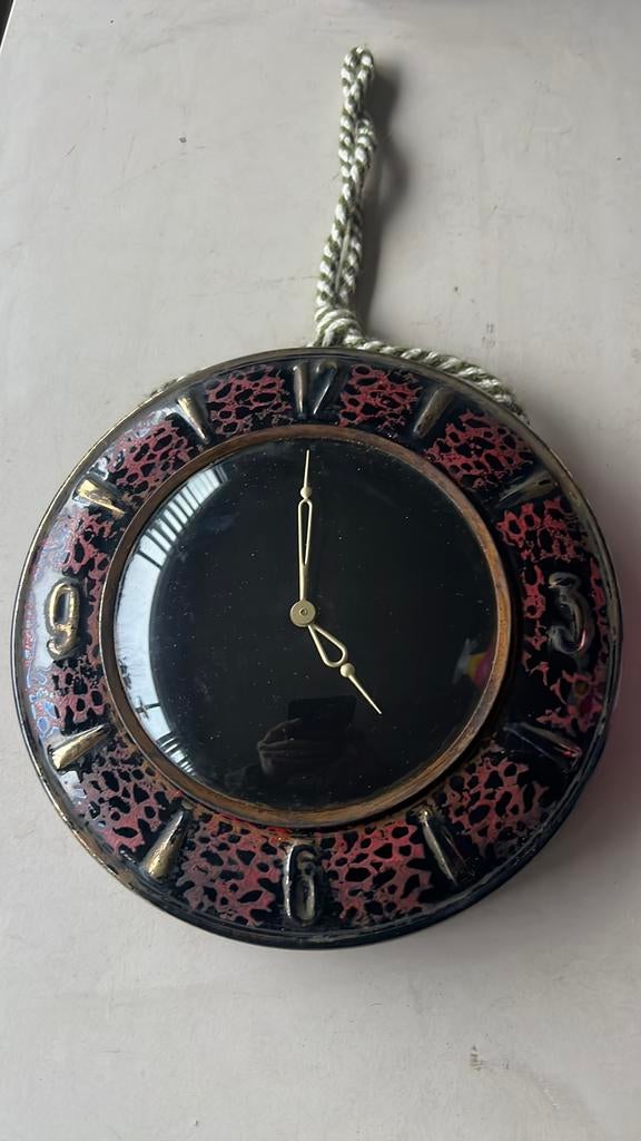 Vintage wandklok keramiek jaren 60, Ophalen of Verzenden