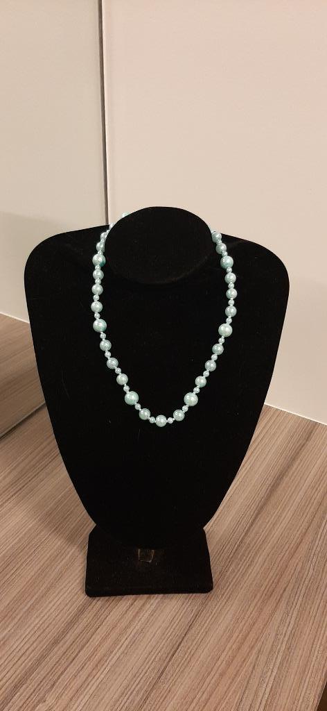 Halsketting handgemaakt, Bijoux, Sacs & Beauté, Colliers, Enlèvement ou Envoi, Neuf, Bleu, Autres matériaux