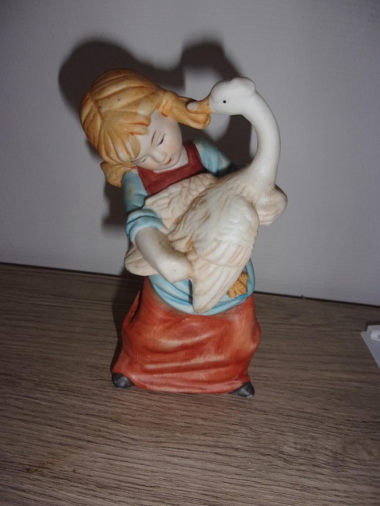Meisjessnuisterij met gans, Antiek en Kunst, Ophalen of Verzenden