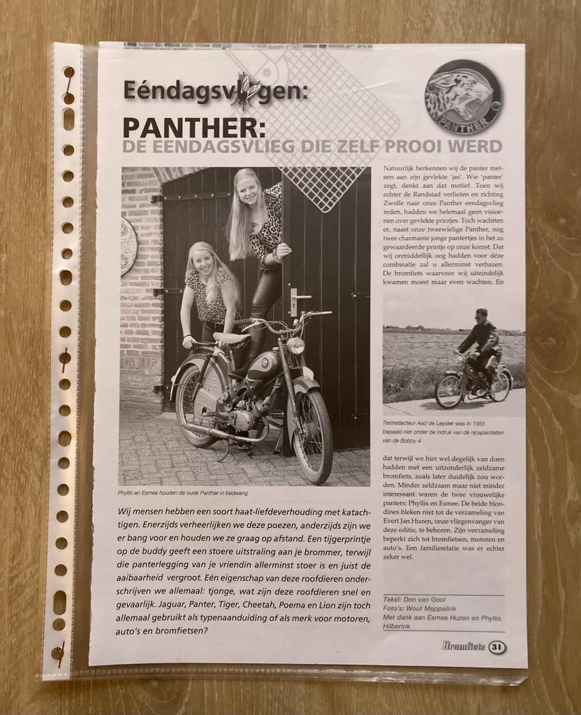 Unieke Map met documentatie Eendagsvliegen - Panther, Fietsen en Brommers, Verzenden, Zo goed als nieuw
