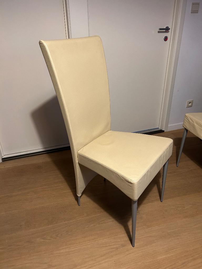 Zes vintage design eetkamerstoelen, Ophalen, Vintage design, Overige kleuren, Leer