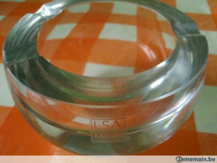✨ Grote asbak met LSA-kristal ✨ cadeau als nieuw, Zo goed als nieuw, Asbak