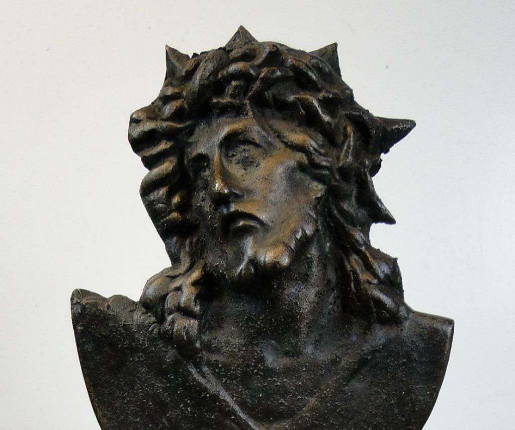 Borstbeeld van Jezus Christus met de doornenkroon, Antiek en Kunst, Ophalen of Verzenden