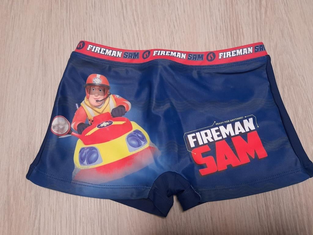 Donker blauwe zwembroek Brandweerman Sam 116, Ophalen of Verzenden, Zo goed als nieuw, Jongen, Sport- of Zwemkleding