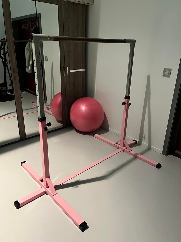 Verstelbare gymnastyc stang, trukjespaal, Sport en Fitness, Turnen, Ophalen, Gebruikt, Roze, Materiaal