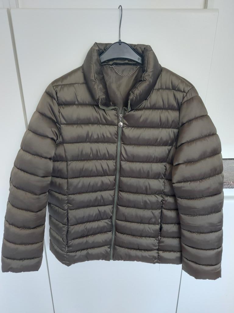 Groene gewatteerde damesjas maat 46, Kleding | Dames, Ophalen, Zo goed als nieuw, Maat 46/48 (XL) of groter, Groen