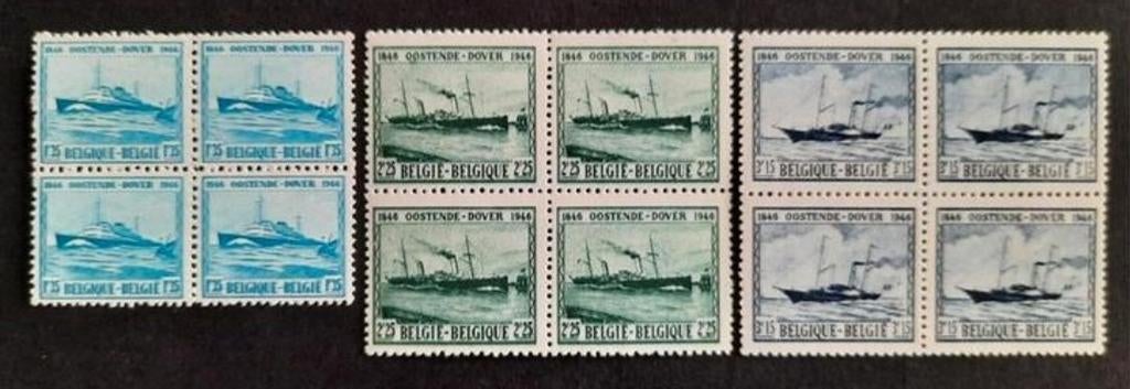 België: OBP 725/27 ** Maildienst 1946., Postzegels en Munten, Scheepvaart, Orginele gom, Ophalen of Verzenden, Zonder stempel