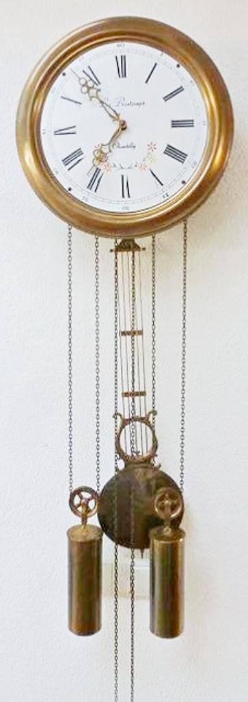 Pendule en laiton doré "Le printemps", Chantilly, NEUVE, Antiek en Kunst, Antiek | Klokken, Ophalen