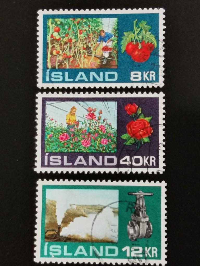 Ijsland 1972 - serres, serreteelt, tomaten, rozen, bloemen, Ophalen of Verzenden, IJsland, Gestempeld