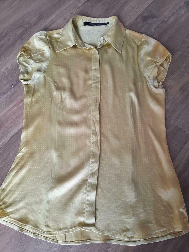 Zijden blouse Talking French - maat 38, Kleding | Dames, Ophalen of Verzenden, Gedragen, Maat 38/40 (M), Geel