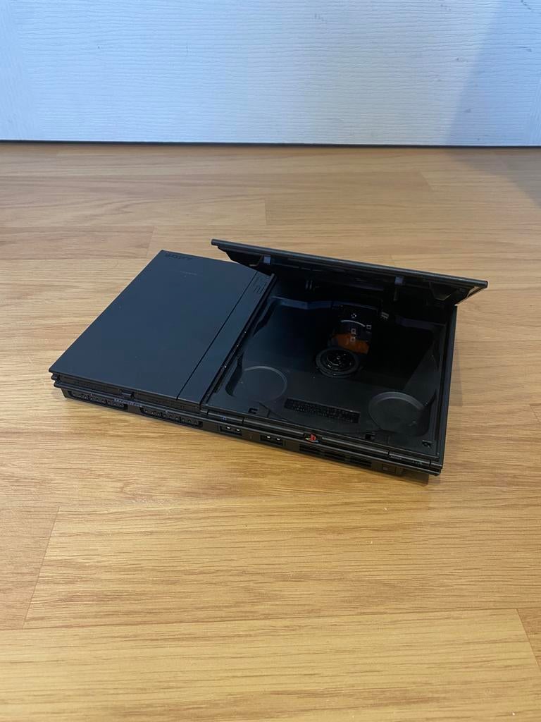 PS2 slim, Games en Spelcomputers, Spelcomputers | Sony PlayStation 2, Gebruikt, Zwart, Ophalen of Verzenden, Met 1 controller