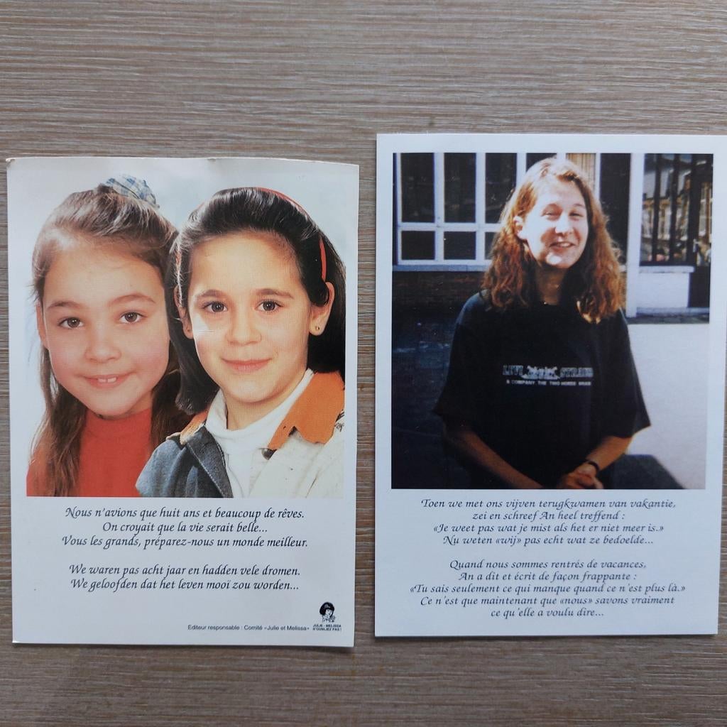 Gedachtenisprentjes An, Julie en Melissa, Verzamelen, Bidprentjes en Rouwkaarten, Ophalen of Verzenden
