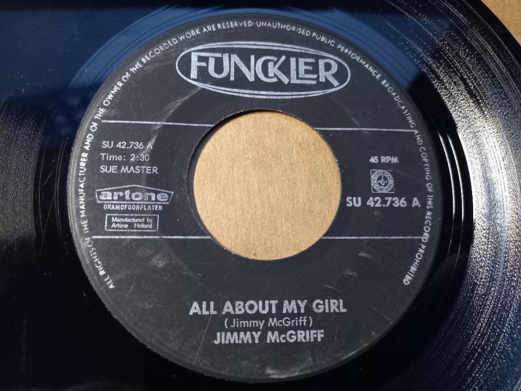 Jimmy McGriff ‎– All About My Girl / M.G. Blues '7, CD & DVD, Vinyles Singles, Utilisé, Jazz et Blues, Enlèvement ou Envoi
