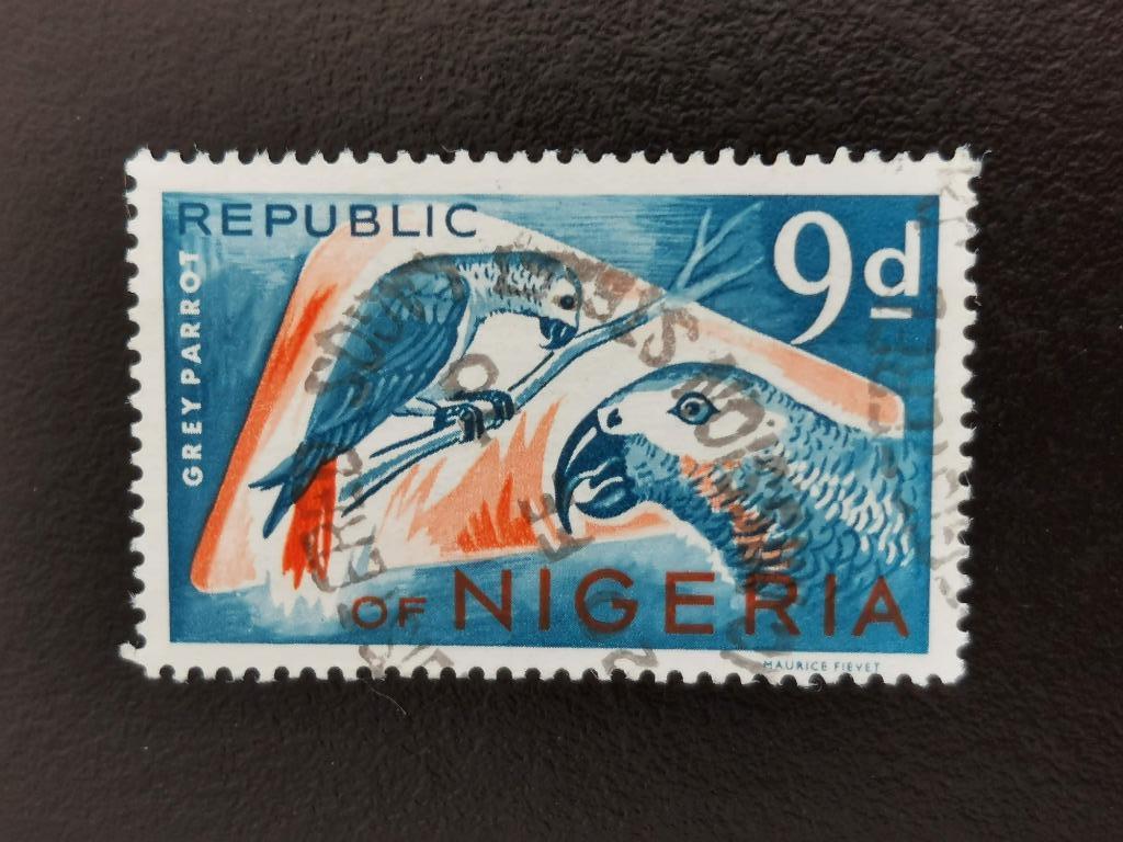 Nigeria 1965 - vogels - papegaai - zonder NSP&M Co Ltd., Ophalen of Verzenden, Gestempeld, Dier of Natuur