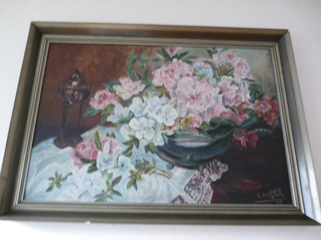 Prachtig olieverfschilderij, bloemmotief, in lijst, Antiek en Kunst, Kunst | Schilderijen | Klassiek, Ophalen of Verzenden