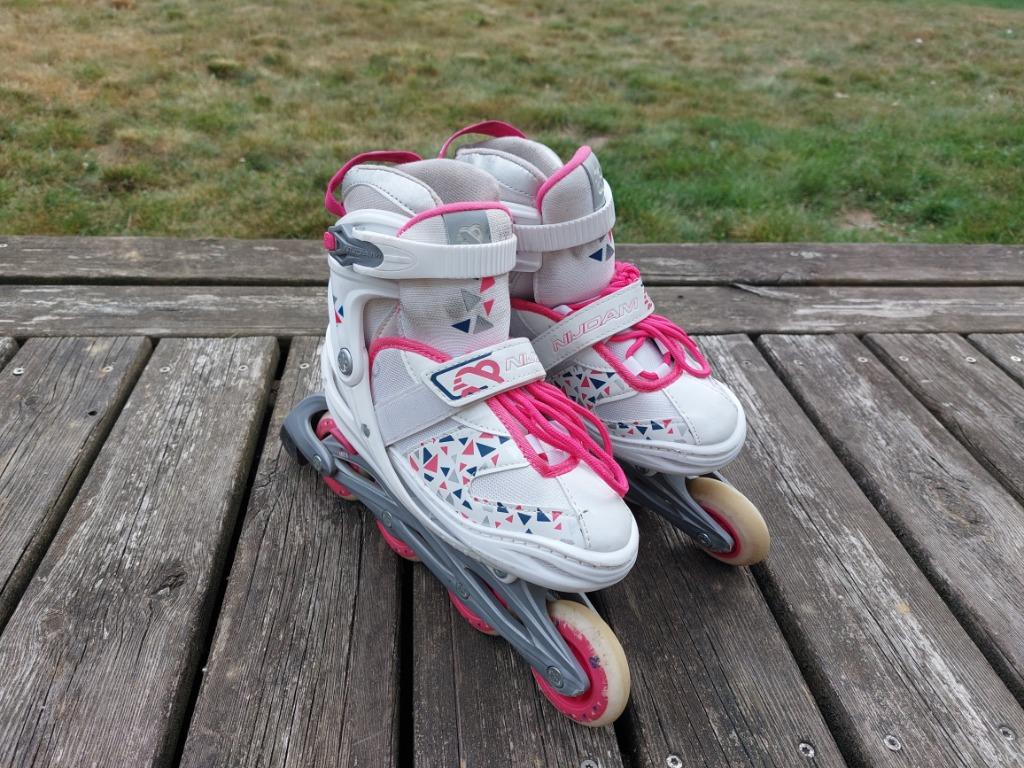 Patins à roues alignées taille 33-34-35-36, Autres marques, Rollers 4 roues en ligne, Réglable, Comme neuf