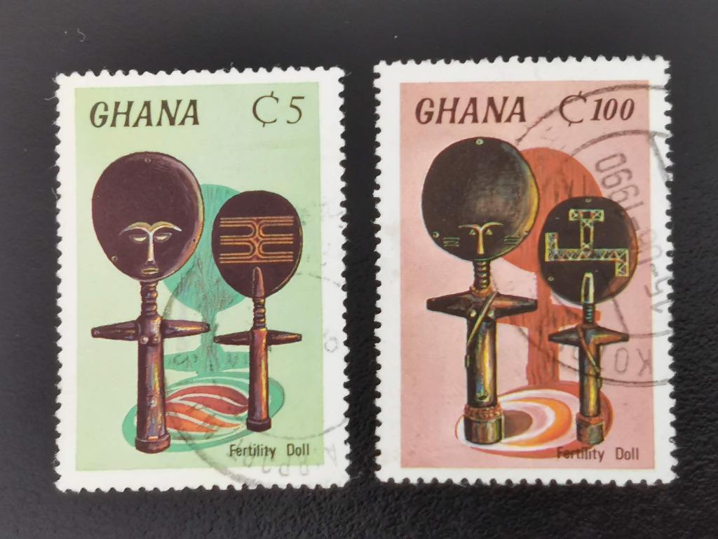 Ghana 1987 - vruchtbaarheidspoppen, Ophalen of Verzenden, Gestempeld