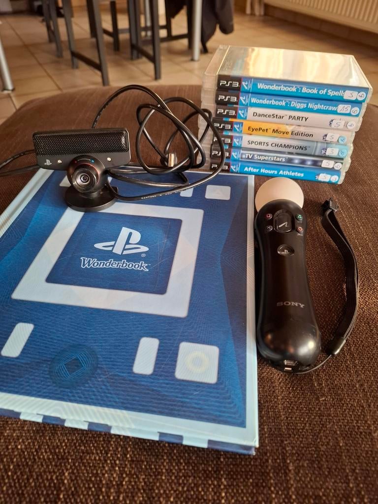 Wonderbook PS3 + manette de mouvement + caméra + 7 jeux, Enlèvement ou Envoi, Comme neuf