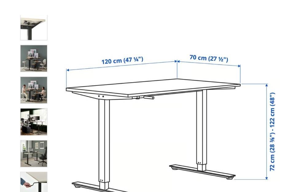 Bureau assis/debout, beige/anthracite 120 x 70, Ophalen, Zo goed als nieuw