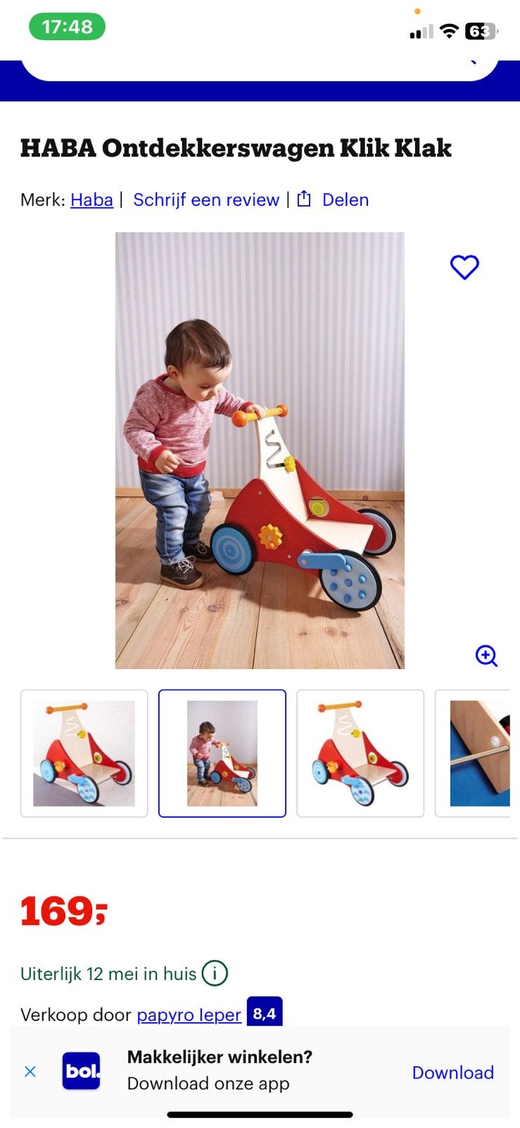 TROTTEUR BOIS HABA, Enfants & Bébés, Enlèvement, Comme neuf