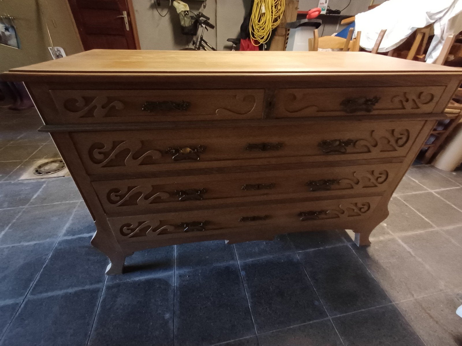 commode en chêne, 100 à 150 cm, Enlèvement, Utilisé, 75 – 100
