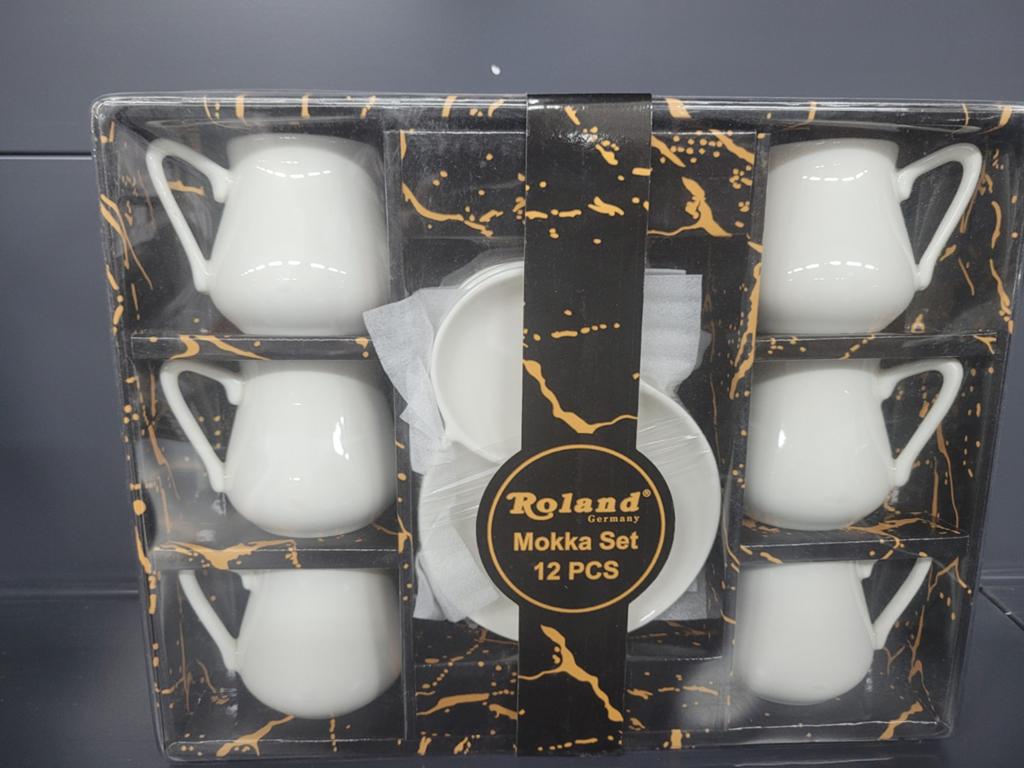 Tasses à café moka et turques blanches Roland Germany, 12 pi, Enlèvement ou Envoi, Neuf