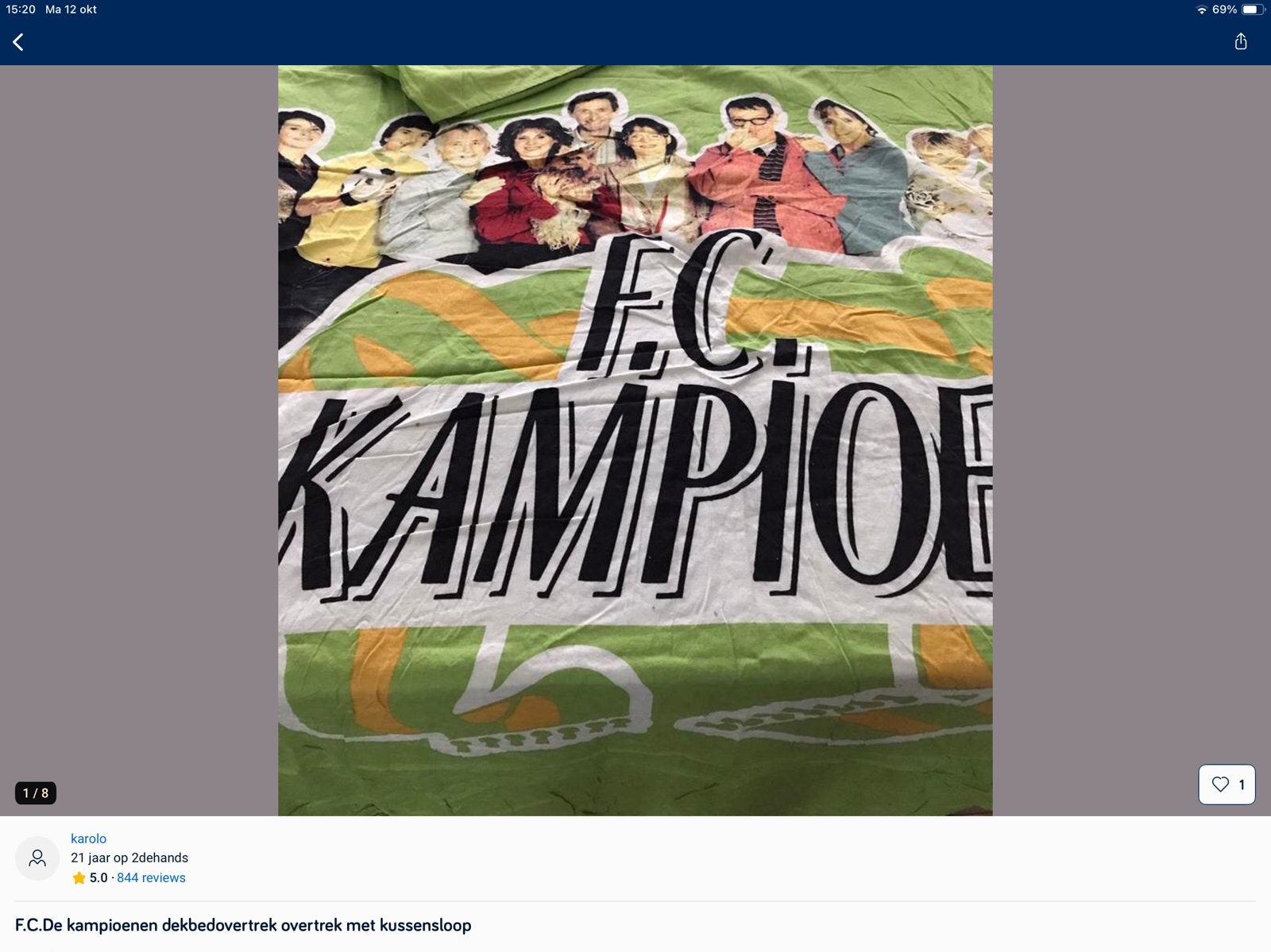 FC F.C. De kampioenen dekbedovertrek met kussensloop NIEUW, Ophalen of Verzenden, Nieuw, Tv, Gebruiksvoorwerp
