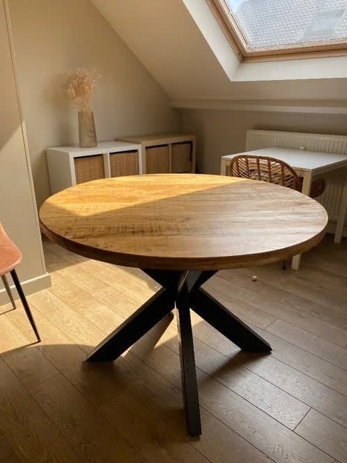 Table à manger 110 cm, Quatre personnes, Rond, Comme neuf, 100 à 150 cm