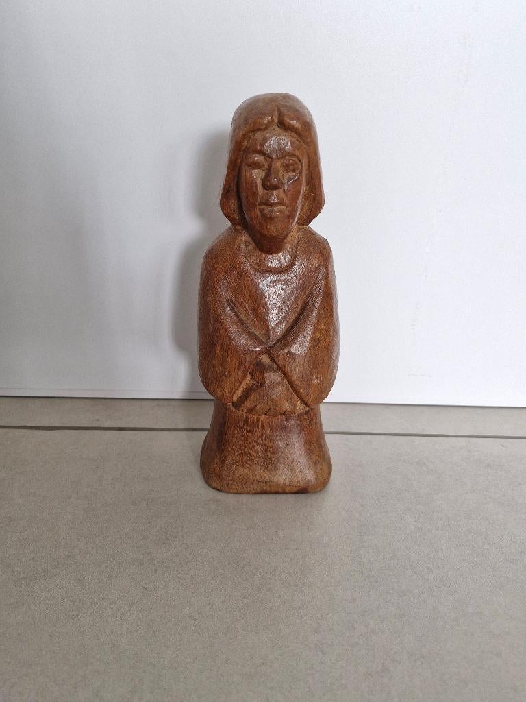 houten beeld Maria, Antiek en Kunst, Kunst | Beelden en Houtsnijwerken, Verzenden, Handgemaakt, 20 - 50 cm, Beeld