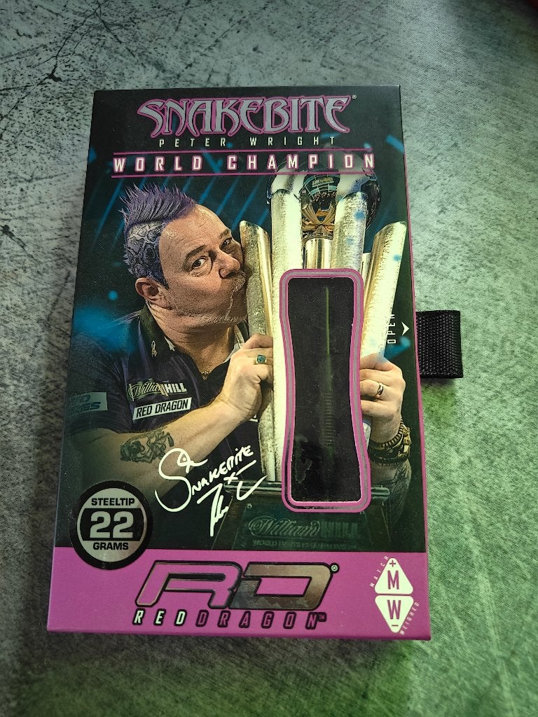 Red Dragon Peter Wright Snakebite Black 22 gram, Ophalen, Zo goed als nieuw, Pijlen
