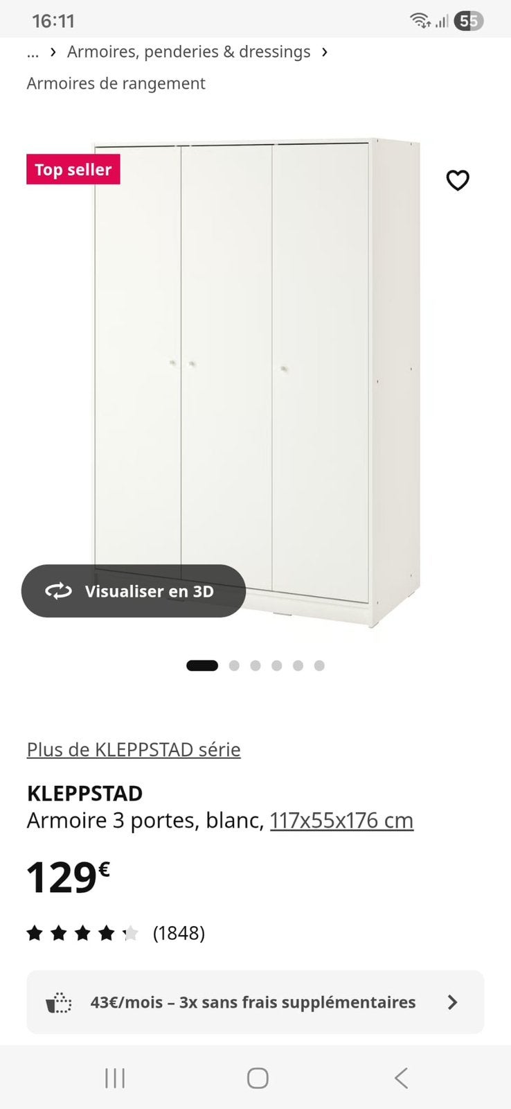 IKEA kledingkast, Huis en Inrichting, Ophalen, Zo goed als nieuw