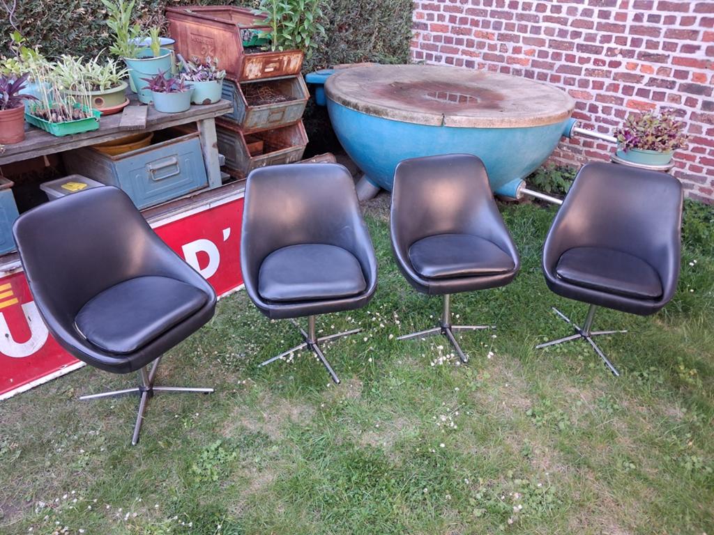 Ensemble de 4 chaises pivotantes vintage '60, Maison & Meubles, Enlèvement