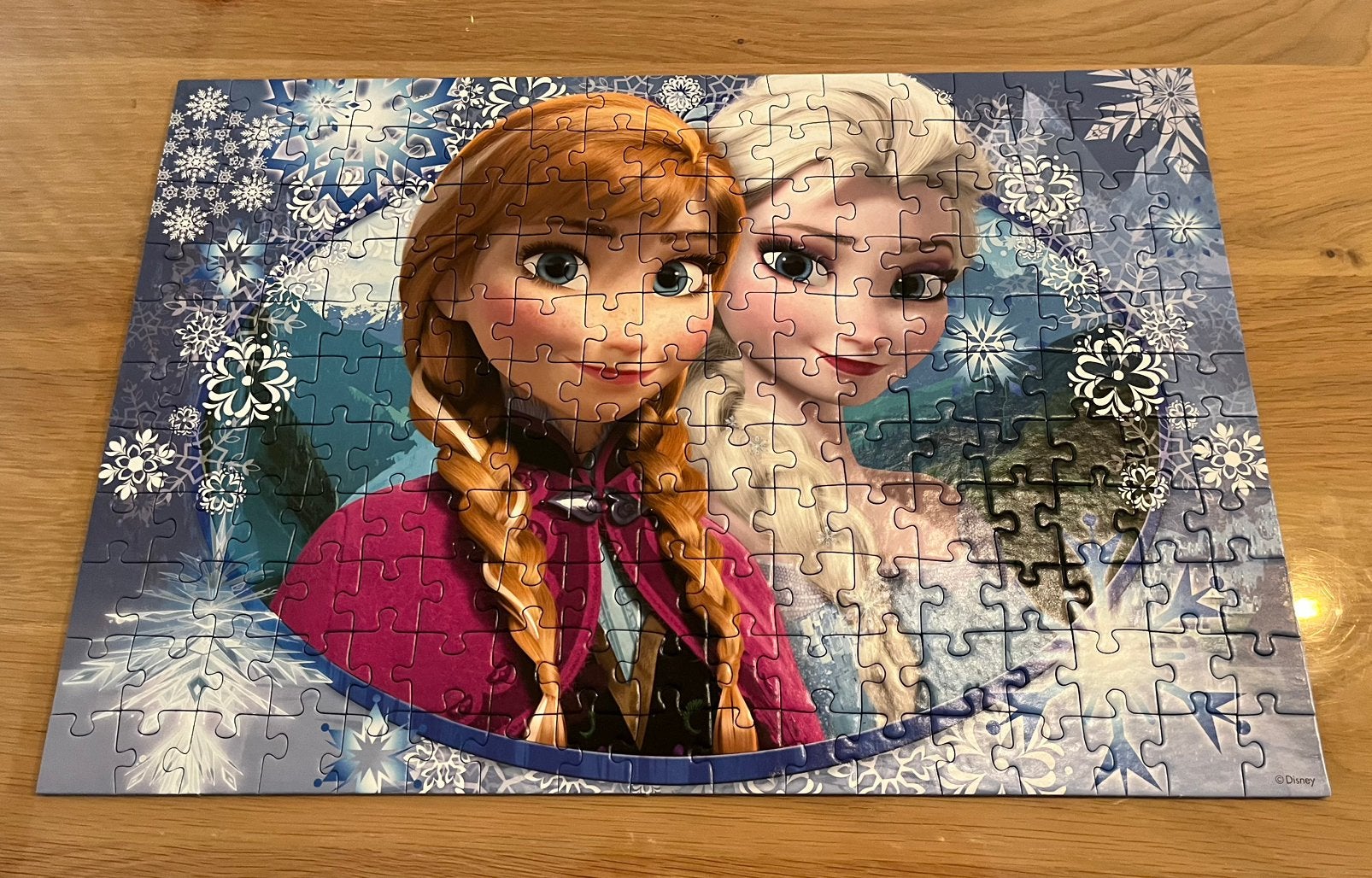 Puzzel Frozen 187 stukken Disney, Ophalen of Verzenden, Meer dan 50 stukjes, Gebruikt, 6 jaar of ouder