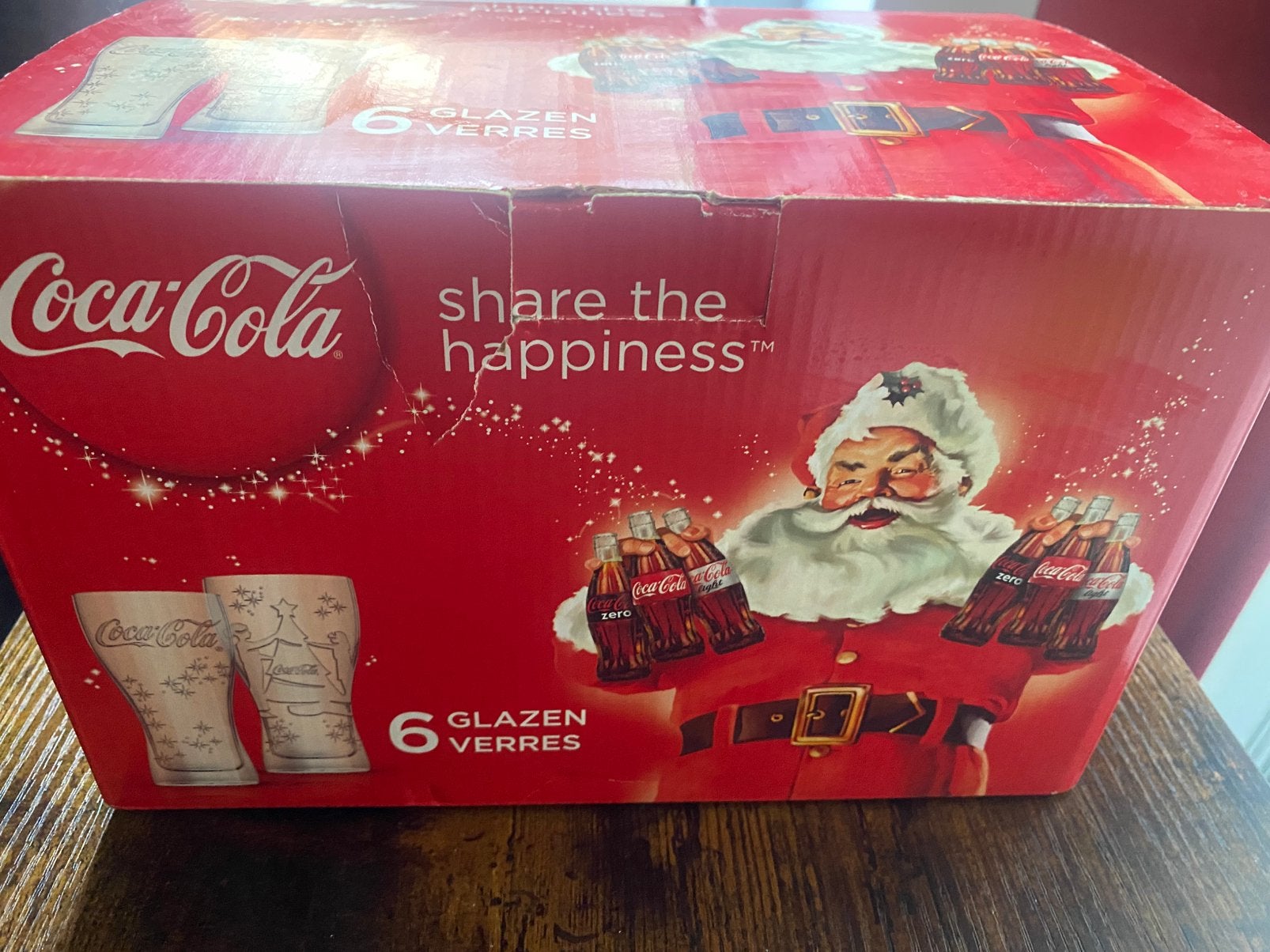 6 verres de Noël Coca Cola - Partagez le bonheur, Collections, Verres & Petits Verres, Comme neuf, Enlèvement ou Envoi