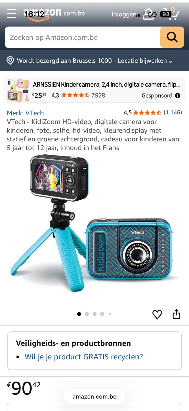Vtech vlogcamera kidizoom, als nieuw, nieuwprijs €90, Enlèvement, Comme neuf
