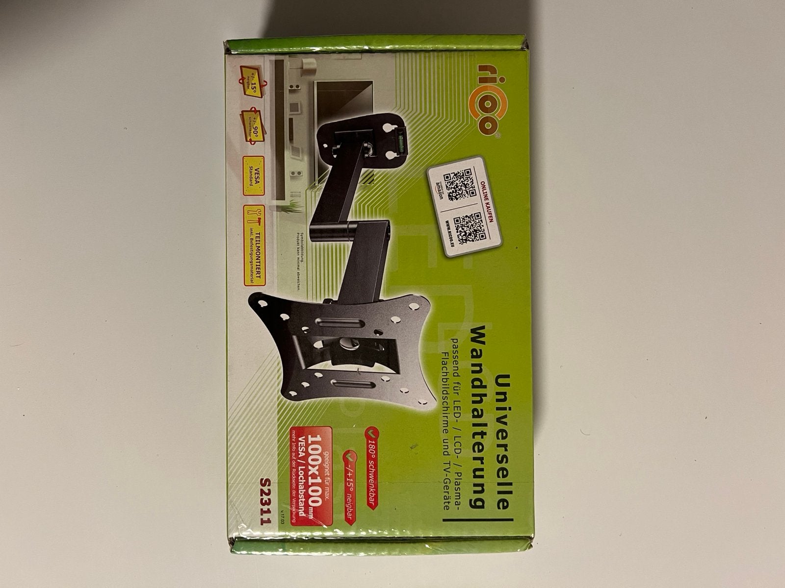 Muurbeugel voor het scherm, Computers en Software, Laptopstandaarden, Ophalen, Zo goed als nieuw, In diepte verstelbaar
