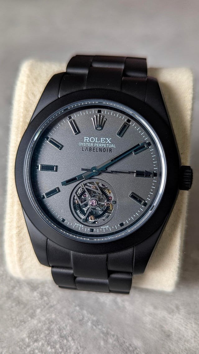 Rolex Milgauss custom label noir, Rolex, Acier, Acier, Envoi
