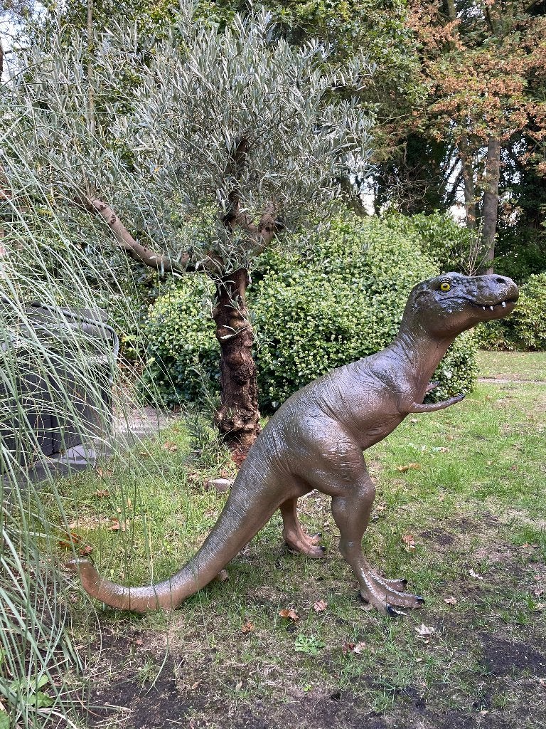 Dinosaurus T-rex groen, tuin, jungle, kinderkamer 125cm, Ophalen, Nieuw, Kunststof, Dierenbeeld