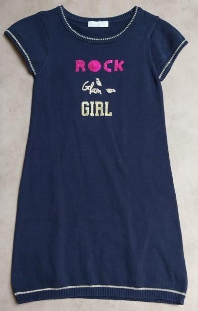 Donkerblauw kleedje "Rock Glam Girl" – Maat 10 jaar / 140, Kinderen en Baby's, Kinderkleding | Maat 140, Meisje, Ophalen of Verzenden